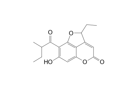 Furo[4,3,2-de][1]benzopyran-4(2H)-one, 2-ethyl-7-hydroxy-8-(2-methyl-1-oxobutyl)-