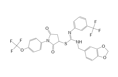 2,5-dioxo-1-[4-(trifluoromethoxy)phenyl]-3-pyrrolidinyl N-(1,3-benzodioxol-5-ylmethyl)-N'-[3-(trifluoromethyl)phenyl]imidothiocarbamate