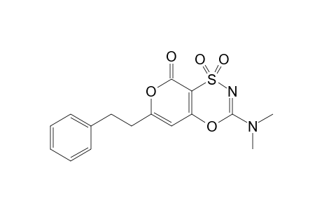 3-(N,N-Dimethylamino)-6-(phenethyl)-1,1,8-trioxo-1H-1-.lambda(6).-pyrano[3,4-e]-(1,4,3)-oxathiazine
