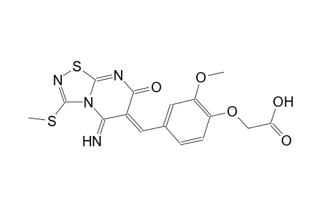 {4-[(Z)-(5-imino-3-(methylsulfanyl)-7-oxo-5H-[1,2,4]thiadiazolo[4,5-a]pyrimidin-6(7H)-ylidene)methyl]-2-methoxyphenoxy}acetic acid