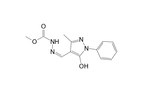 Hydrazinecarboxylic acid, N'-(5-hydroxy-3-methyl-1-phenyl-1H-pyrazol-4-ylmethylene)-, methyl ester