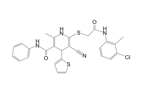 6-{[2-(3-chloro-2-methylanilino)-2-oxoethyl]sulfanyl}-5-cyano-2-methyl-N-phenyl-4-(2-thienyl)-1,4-dihydro-3-pyridinecarboxamide