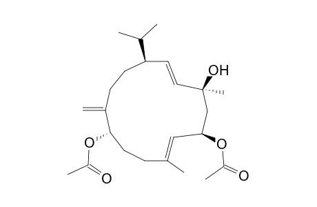4,13-Cyclotetradecadiene-1,3,8-triol, 1,5-dimethyl-9-methylene-12-(1-methylethyl)-, 3,8-diacetate, [1S-(1R*,3S*,4E,8R*,12R*,13E)]-