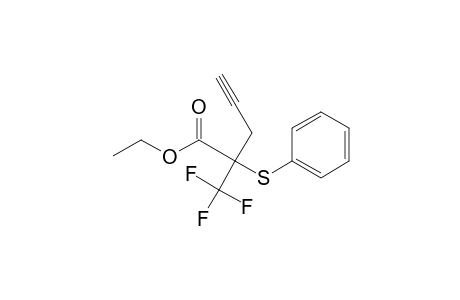 4-Pentynoic acid, 2-(phenylthio)-2-(trifluoromethyl)-, ethyl ester, (.+-.)-