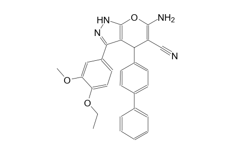 6-amino-4-[1,1'-biphenyl]-4-yl-3-(4-ethoxy-3-methoxyphenyl)-1,4-dihydropyrano[2,3-c]pyrazole-5-carbonitrile