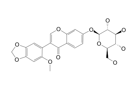 7-HYDROXY-6'-METHOXY-3',4'-METHYLENEDIOXYISOFLAVONE-7-O-BETA-GLUCOPYRANOSIDE
