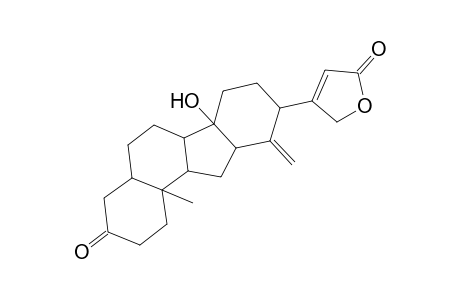 D(17a)-Homo-C,18-dinorcard-20(22)-enolide, 14-hydroxy-17a-methylene-3-oxo-, (5.beta.)-