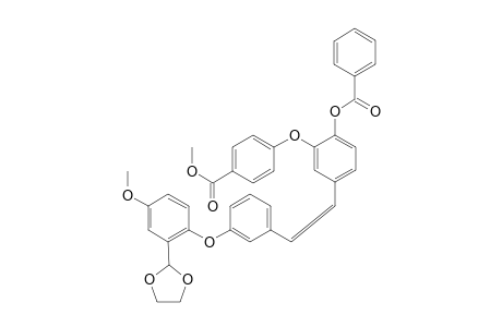 Methyl 4-[(2'-benzoyloxy-5'-[2"-(1"',3"'-dioxolan-2"'-yl)-4"-methoxyphenoxy]phenyl-1'-ethenylphenoxy}-benzoate
