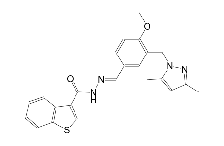 N'-((E)-{3-[(3,5-dimethyl-1H-pyrazol-1-yl)methyl]-4-methoxyphenyl}methylidene)-1-benzothiophene-3-carbohydrazide