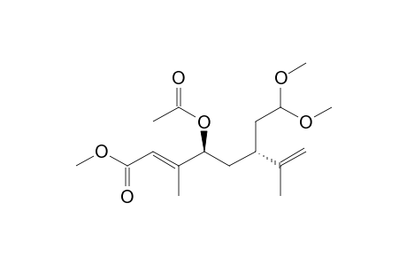 (2E,4S,6R)-4-acetoxy-6-(2,2-dimethoxyethyl)-3,7-dimethyl-octa-2,7-dienoic acid methyl ester
