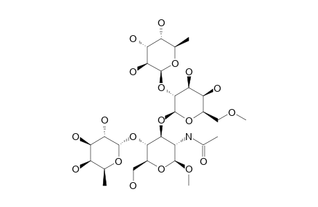 METHYL-2-ACETAMIDO-2-DEOXY-4-O-(ALPHA-L-FUCOPYRANOSYL-3-O-[6-O-METHYL-2-O-(ALPHA-L-FUCOPYRANOSYL)-BETA-D-GALACTOPYRANOSYL]-BETA-D-GLUCOPYRANOSIDE;COMPOUN