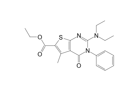 Ethyl 2-(diethylamino)-3,4-dihydro-5-methyl-4-oxo-3-phenylthieno[2,3-d]pyrimidine-6-carboxylate
