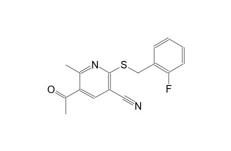 3-pyridinecarbonitrile, 5-acetyl-2-[[(2-fluorophenyl)methyl]thio]-6-methyl-