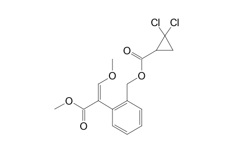 Benzeneacetic acid, 2-[[[(2,2-dichlorocyclopropyl)carbonyl]oxy]methyl]-alpha-(methoxymethylene)-, methyl ester, (E)-