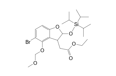 Ethyl 5-bromo-2,3-dihydro-4-(methoxymethyoxy)-2-[tris(1'-methylethyl)silyloxy]-benzofuran-3-acetate