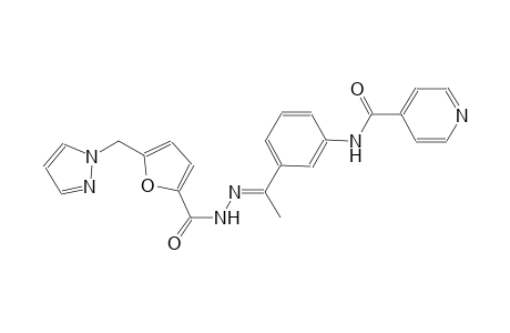 N-(3-{(1E)-N-[5-(1H-pyrazol-1-ylmethyl)-2-furoyl]ethanehydrazonoyl}phenyl)isonicotinamide