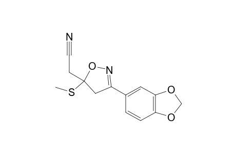 3-[(3,4-METHYLENEDIOXYPHENYL)-5-(METHYLTHIO)-4,5-DIHYDROISOXAZOL-5-YL]-ACETONITRILE