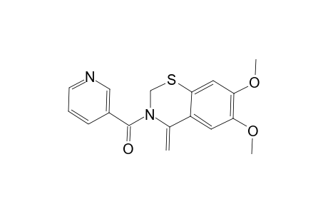 6,7-Dimethoxy-4-methylene-3-(3-pyridinylcarbonyl)-3,4-dihydro-2H-1,3-benzothiazine