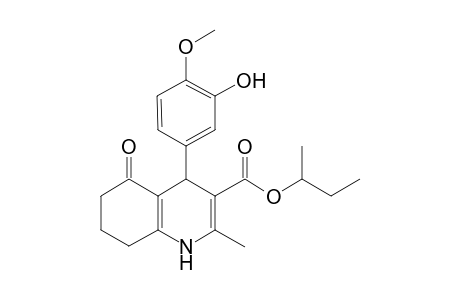 4-(3-hydroxy-4-methoxy-phenyl)-5-keto-2-methyl-4,6,7,8-tetrahydro-1H-quinoline-3-carboxylic acid sec-butyl ester