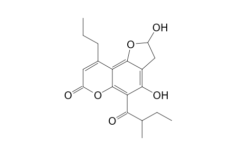 7H-Furo[2,3-f][1]benzopyran-7-one, 2,3-dihydro-2,4-dihydroxy-5-(2-methyl-1-oxobutyl)-9-propyl-