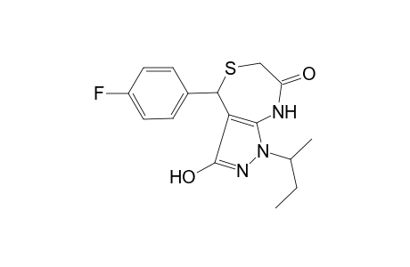 1H-Pyrazolo[3,4-e][1,4]thiazepin-7(6H)-one, 4-(4-fluorophenyl)-4,8-dihydro-3-hydroxy-1-(1-methylpropyl)-