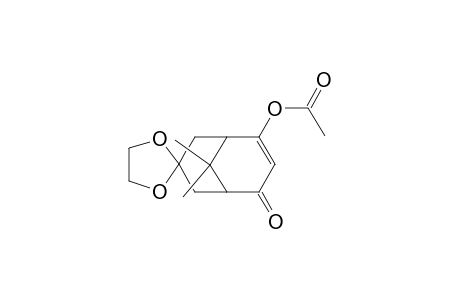 Spiro[bicyclo[3.3.1]non-7-ene-3,2'-[1,3]dioxolan]-6-one, 8-(acetyloxy)-9,9-dimethyl-, (.+-.)-