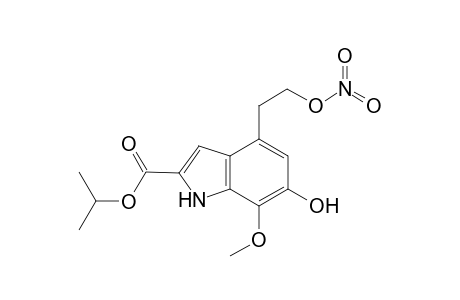 Isopropyl 6-hydroxy-4-[2'-(nitrate)ethyl]-7-methoxyindole-2-carboxylate