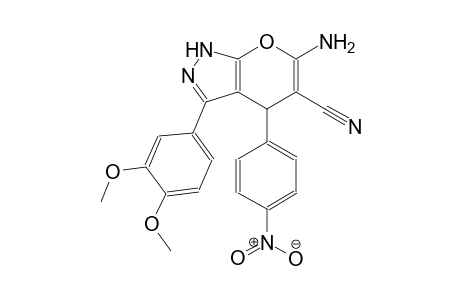 6-amino-3-(3,4-dimethoxyphenyl)-4-(4-nitrophenyl)-1,4-dihydropyrano[2,3-c]pyrazole-5-carbonitrile
