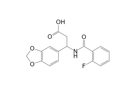 3-(1,3-benzodioxol-5-yl)-3-[(2-fluorobenzoyl)amino]propanoic acid