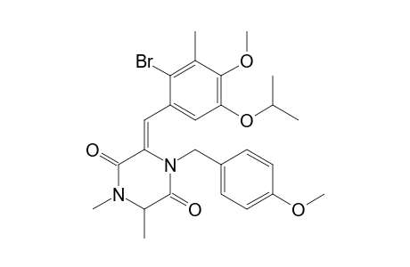 (3Z)-3-(2-bromo-5-isopropoxy-4-methoxy-3-methyl-benzylidene)-1,6-dimethyl-4-p-anisyl-piperazine-2,5-quinone