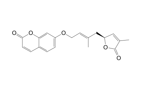 EXCAVATIN-D;(5'S)-7-[(2E)-4-(2,5-DIHYDRO-3-METHYL-2-OXO-5-FURANYL)-3-METHYLBUT-2-ENYLOXY]-COUMARIN