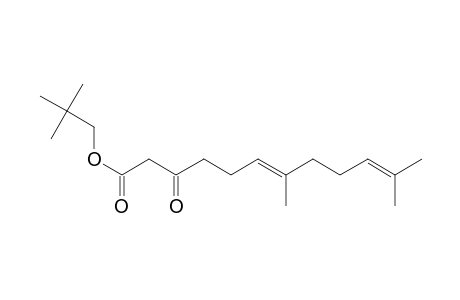 6,10-Dodecadienoic acid, 7,11-dimethyl-3-oxo-, 2,2-dimethylpropyl ester, (E)-