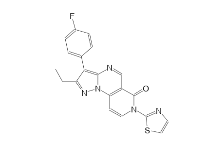 pyrazolo[1,5-a]pyrido[3,4-e]pyrimidin-6(7H)-one, 2-ethyl-3-(4-fluorophenyl)-7-(2-thiazolyl)-