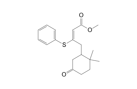 2-Butenoic acid, 4-(2,2-dimethyl-5-oxocyclohexyl)-3-(phenylthio)-, methyl ester, (E)-