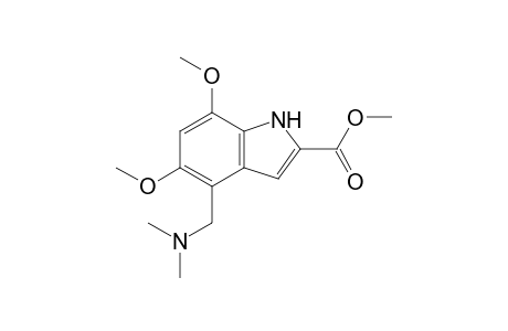Methyl 5,7-dimethoxy-4-N,N-dimethylaminomethylindole-2-carboxylate