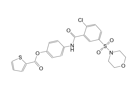 4-{[2-chloro-5-(4-morpholinylsulfonyl)benzoyl]amino}phenyl 2-thiophenecarboxylate
