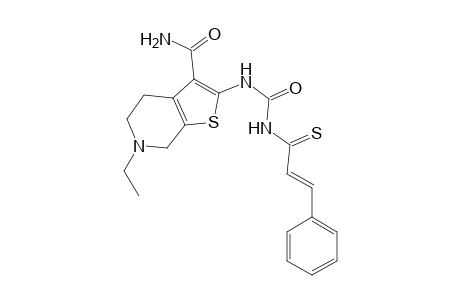 6-Ethyl-2-[({[3-phenyl-2-propenethioyl]amino}carbonyl)amino]-4,5,6,7-tetrahydrothieno[2,3-c]pyridine-3-carboxamide