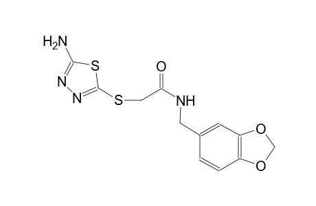 2-[(5-amino-1,3,4-thiadiazol-2-yl)sulfanyl]-N-(1,3-benzodioxol-5-ylmethyl)acetamide