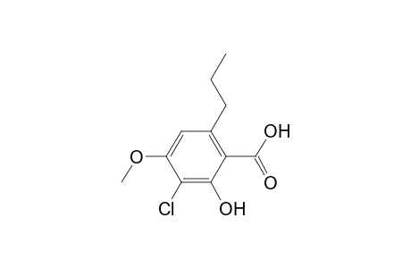 3-Chloro-2-hydroxy-4-methoxy-6-propylbenzoic acid