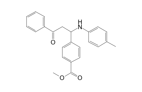 Benzoic acid, 4-[3-oxo-3-phenyl-1-(4-tolylamino)propyl]-, methyl ester