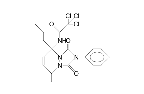 2,2,2-Trichloro-N-[2,3,5,8-tetrahydro-8-methyl-1,3-dioxo-2-phenyl-5-propyl-1H-(1,2,4)-triazolo(1,2-A)pyridazin-5-yl]-ace