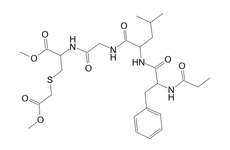 L-Cysteine, S-(2-methoxy-2-oxoethyl)-N-[N-[N-[N-(1-oxopropyl)-L-phenylalanyl]-L-leucyl]glycyl]-, methyl ester