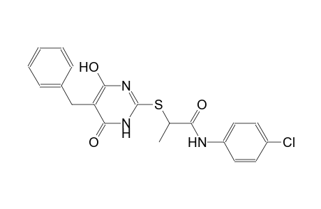 2-[(5-benzyl-4-hydroxy-6-oxo-1,6-dihydro-2-pyrimidinyl)sulfanyl]-N-(4-chlorophenyl)propanamide