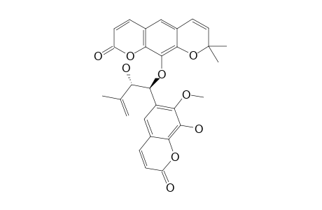 (+)-FATOUAINH;(+)-THREO-10-(2-HYDROXY-1-(8-HYDROXY-7-METHOXY-2-OXO-[2-H]-CHROMEN-6-YL)-3-METHYLBUT-3-ENYLOXY)-8,8-DIMETHYLPYRANO-