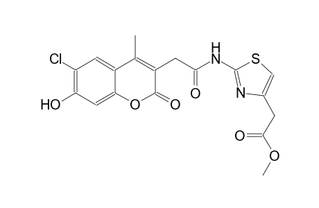 4-thiazoleacetic acid, 2-[[(6-chloro-7-hydroxy-4-methyl-2-oxo-2H-1-benzopyran-3-yl)acetyl]amino]-, methyl ester