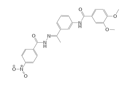 3,4-dimethoxy-N-{3-[(1E)-N-(4-nitrobenzoyl)ethanehydrazonoyl]phenyl}benzamide