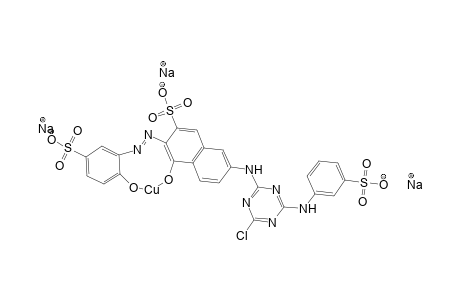 Trisodium [7-({4-chloro-6-[(3-sulfonatophenyl)amino]-1,3,5-triazin-2-yl}amino)-4-hydroxo-3-[(2-hydroxo-5-sulfonatophenyl)diazenyl]-2-solfonatonaphthyl]cuprate(II)