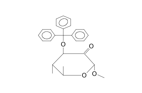 METHYL 4,6-DIDEOXY-3-O-TRITYL-4-C-METHYL-ALPHA-L-ARABINOHEXOPYRANOSID-2-ULOSE