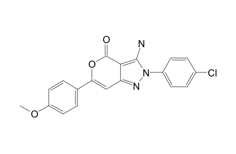 3-AMINO-2-(4-CHLOROPHENYL)-6-(4-METHOXYPHENYL)-4-OXO-4H-PYRANO-[4,3-C]-PYRAZOLE