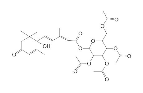 2,3,4,6-Tetra-O-acetyl-1-O-[(2E,4E)-5-(1-hydroxy-2,6,6-trimethyl-4-oxo-2-cyclohexen-1-yl)-3-methyl-2,4-pentadienoyl]hexopyranose